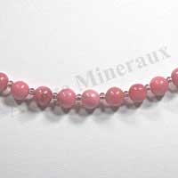 RHODONITE - Collier Perles 6 mm - 46 cm - M001
