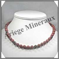 RHODONITE - Collier Perles 8 mm - 48 cm - A003