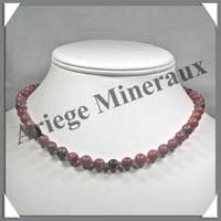 RHODONITE - Collier Perles 8 mm - 46 cm - A004