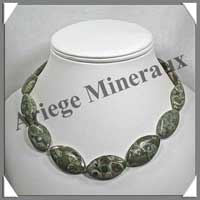 RHYOLITE - Collier Compos� : Ovales 30x15 mm - 45 cm - C014