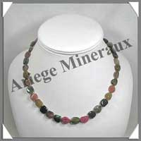 TOURMALINE Multicolore - Collier Compos� Nuggets 10x10 mm - 44 cm - C014