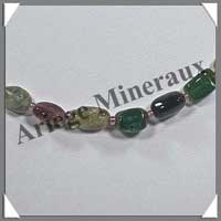 TOURMALINE Multicolore - Collier Compos� Nuggets 8 � 10 mm - 46 cm - C021