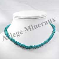 TURQUOISE (V�ritable) - Collier Baroque (Petits Morceaux) - 41 cm - P001