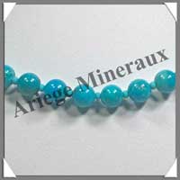 TURQUOISE V�ritable - Collier Perles 8 mm - 43 cm - A001