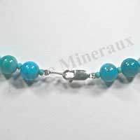 TURQUOISE V�ritable - Collier Perles 8 mm - 43 cm - A001