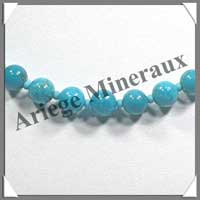 TURQUOISE V�ritable - Collier Perles 8 mm - 43 cm - A002