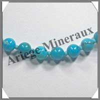 TURQUOISE V�ritable - Collier Perles 8 mm - 43 cm - A004