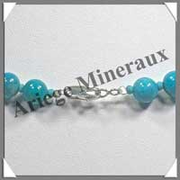TURQUOISE V�ritable - Collier Perles 8 mm - 43 cm - A004