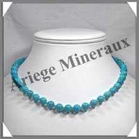 TURQUOISE V�ritable - Collier Perles 8 mm - 43 cm - A006
