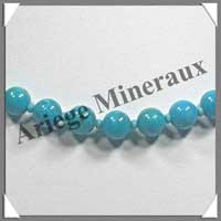 TURQUOISE V�ritable - Collier Perles 8 mm - 43 cm - A006