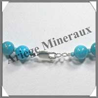 TURQUOISE V�ritable - Collier Perles 8 mm - 43 cm - A006