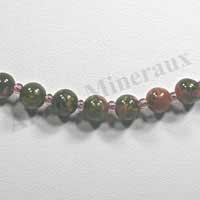 UNAKITE - Collier Perles 6 mm - 46 cm - M001