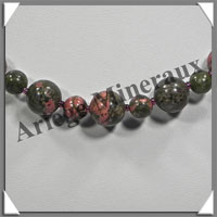 UNAKITE - Collier - Perles 8 et 12 mm en altern - 42 cm - M001