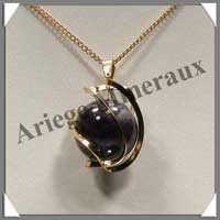(w:300g)AMETHYSTE - Pendentif Sph�re 20 mm - C