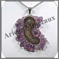 AMETHYSTE (Fleur) - Pendentif - 55 mm - C002