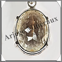 CITRINE (Naturelle) - Pendentif Argent - Ovale (Facet) - 22x15 mm - W011