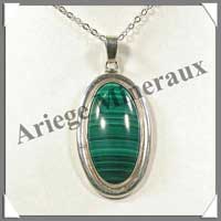 (w:200g)MALACHITE - Pendentif Argent - 55 mm - A001