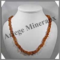 AMBRE Caramel Fonc� - Sautoir Baroque Long- Petits Morceaux - 88 cm - C002