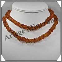 AMBRE Caramel Fonc� - Sautoir Baroque Long- Petits Morceaux - 88 cm - C002