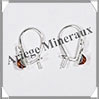 AMBRE - Boucles d'Oreilles Argent - Pendant Carr 5 mm - Dormeuse Ferme - 10 mm - L007 Lituanie