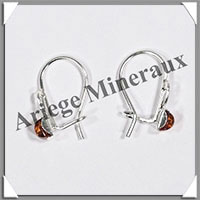 AMBRE - Boucles d'Oreilles Argent - Pendant Carr 5 mm - Dormeuse Ferme - 10 mm - L007
