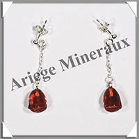 AMBRE - Boucles d'Oreilles Argent - Pendant Clochette sur Chainette - Puce - 15 mm - L015