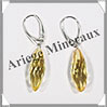 AMBRE - Boucles d'Oreilles Argent - Pendant Ovale Allong Facet - Dormeuse Ferme - 40 mm - L022 Lituanie