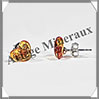 AMBRE - Boucles d'Oreilles Argent - Cabochon Coeur - Puce - 10 mm - L008 Lituanie