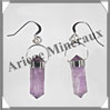 AMETHYSTE - Boucles d'Oreilles Argent - Pendant - Hameon - 30x8 mm - 30929 - C001 Brsil