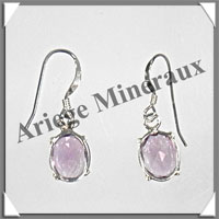 AMETHYSTE - Boucles d'Oreilles Argent - Ovale - Hameon - 15x8 mm - 30945 - C001