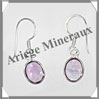 AMETHYSTE - Boucles d'Oreilles Argent - Ovale - Hameon - 12x8 mm - P003 Brsil