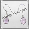 AMETHYSTE - Boucles d'Oreilles Argent - Ovale - Hameon - 12x8 mm - P004 Brsil