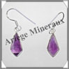 AMETHYSTE - Boucles d'Oreilles Argent - Losange - Hameon - 20x10 mm - P007 Brsil