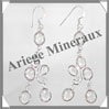 AMETHYSTE - Boucles d'Oreilles Argent - 6 Cabochons Facets (3 Etages) - Hameon - 60 mm - P018 Brsil