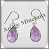 AMETHYSTE - Boucles d'Oreilles Argent - Goutte - Hameon - 18x10 mm - W001 Brsil