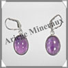AMETHYSTE - Boucles d'Oreilles Argent - Ovale - Dormeuse Ferme - 18x10 mm - W002 Brsil