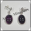 AMETHYSTE Fonce - Boucles d'Oreilles Argent - Ovale - Clou -  15x10 mm - W003 Uruguay