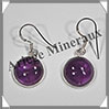 AMETHYSTE - Boucles d'Oreilles Argent - Ronde - Hameon -  Diamtre : 14 mm - W004 Brsil