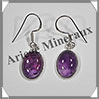 AMETHYSTE - Boucles d'Oreilles Argent - Ronde - Ovale -  Hameon - 15x10 mm - W006 Brsil