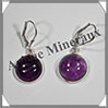 AMETHYSTE - Boucles d'Oreilles Argent - Ronde - Dormeuse Ferme - Diamtre : 13 mm - W008 Brsil