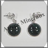 AVENTURINE - Boucles d'Oreilles Argent - Rond - Clou - Diamtre : 12 mm - W001
