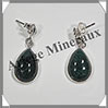 AVENTURINE - Boucles d'Oreilles Argent - Goutte - Clou - Diamtre : 15x10 mm - W002 Brsil