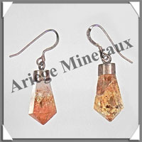 CITRINE (Chauffe) - Boucles d'Oreilles Argent - Pendant - Hameon - 25x10 mm - C001