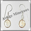CITRINE (Naturelle) - Boucles d'Oreilles Argent - Ovale - Hameon - 15x10 mm - P008 Brsil