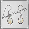 CITRINE (Naturelle) - Boucles d'Oreilles Argent - Ovale - Hameon - 15x10 mm - P010 Brsil