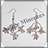 CITRINE (Naturelle) - Boucles d'Oreilles Argent - 17 Cabochons Facets (5 Etages) - Hameon - 60 mm - P013 Brsil