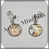 CITRINE (Naturelle) - Boucles d'Oreilles Argent - Rond - Clou - Diamtre : 13 mm - W002 Brsil