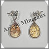 CITRINE (Naturelle) - Boucles d'Oreilles Argent - Goutte - Clou - 15x10 mm - W004 Brsil