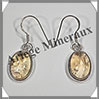 CITRINE (Naturelle) - Boucles d'Oreilles Argent - Ovale - Hameon - 15x10 mm - W005 Brsil