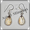CITRINE (Naturelle) - Boucles d'Oreilles Argent - Goutte - Hameon - 15x10 mm - W006 Brsil